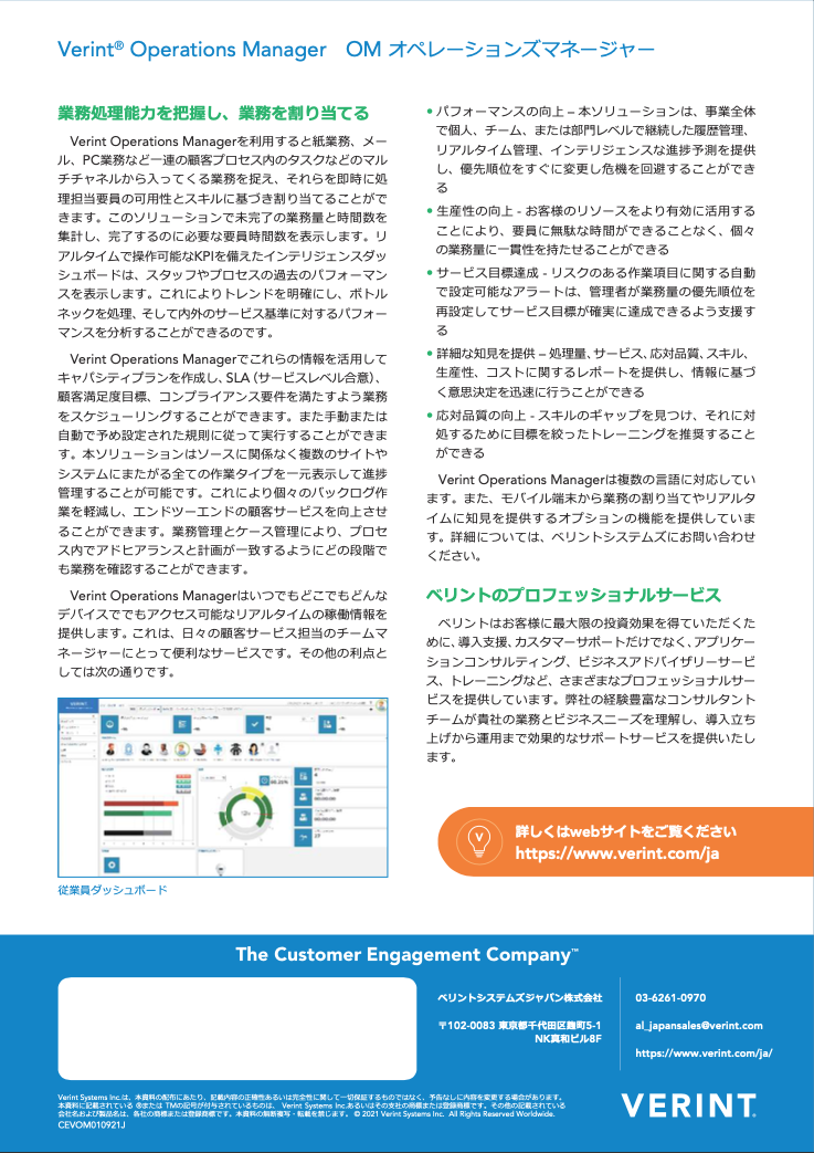 人の業務可視化・最適化ソリューション「Verint Operations Manager」ご紹介資料 02